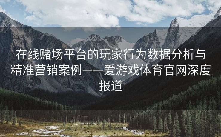 在线赌场平台的玩家行为数据分析与精准营销案例——爱游戏体育官网深度报道